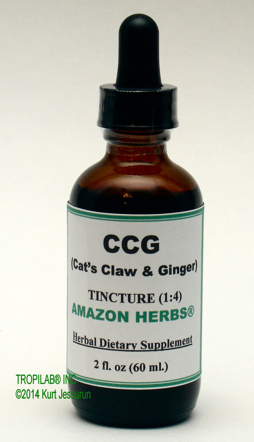 Cat's claw and Ginger - CCG tincture, only for US$24.00 per 2 fl oz. Very effective against inflammation of the upper respiratory
 tract. Cat's claw fights virus infections of the upper respiratory tract and is a strong immune system booster. Ginger stimulates
 circulation, fights viruses and helps clear the sinuses and lungs of mucus.