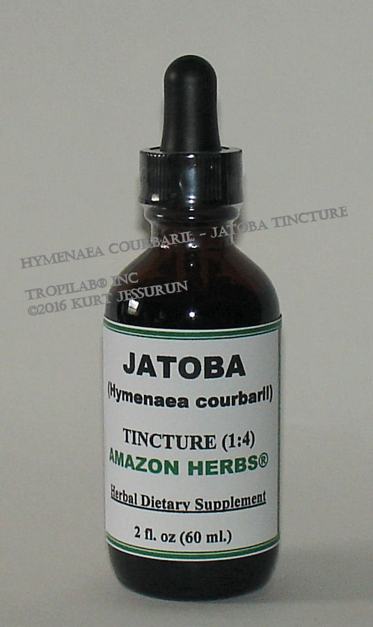 Hymenaea courbaril - Jatoba tincture - Tropilab. Applications Jatoba in traditional herbal medicine in South America. Fungus & 
bladder infections support.