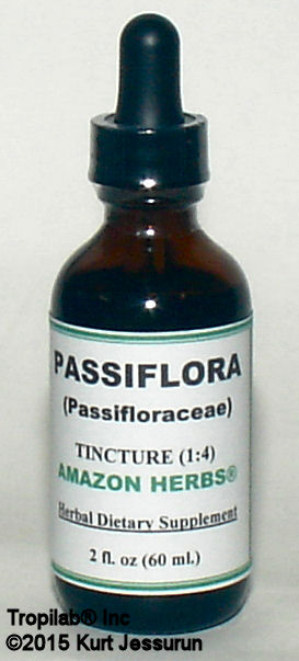 Passiflora edulis-Passionflower-Maracuja tincture, only for US$20.45 per 2 fl oz. Passion flower is used for the treatment of mild
 to moderate anxiety, worry, restlessness, and insomnia. Also used for asthma, attention deficit-hyperactivity disorder (ADHD),
 fibromyalgia, hysteria, nervousness and excitability, pain relief, seizures and symptoms of menopause.