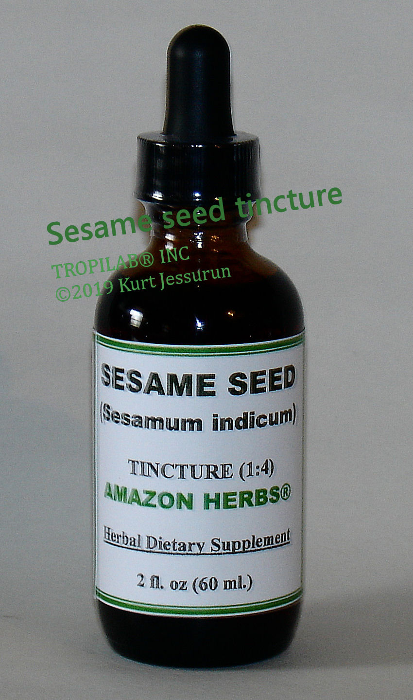 Tincture from Sesamum indicum; Sesame seed is abundantly found in Suriname